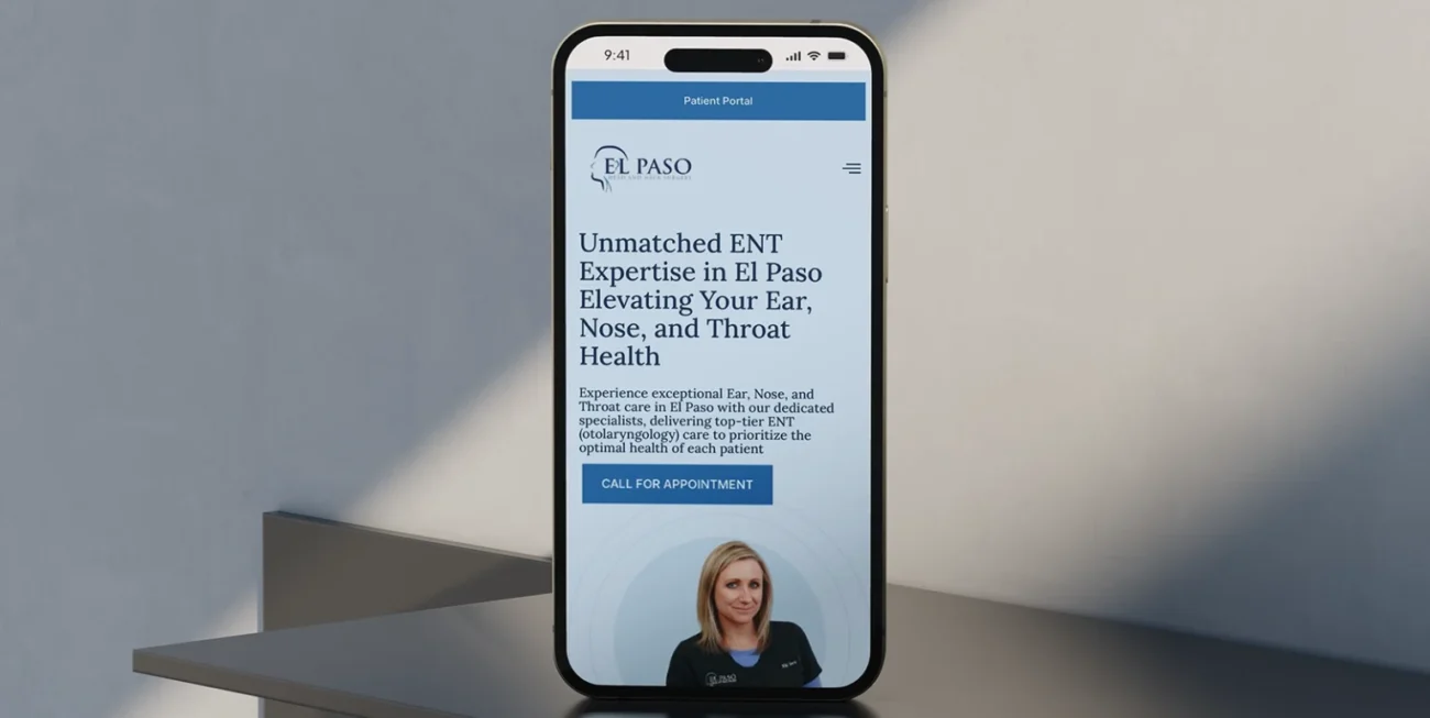 The redesign of the El Paso Head and Neck Specialists website was guided by the goal of providing an improved user experience for patients seeking specialized ENT (otolaryngology) care.