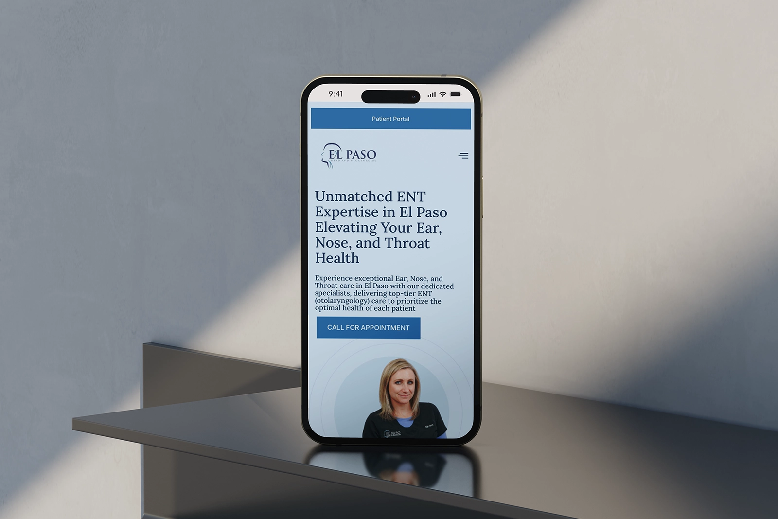 The redesign of the El Paso Head and Neck Specialists website was guided by the goal of providing an improved user experience for patients seeking specialized ENT (otolaryngology) care.